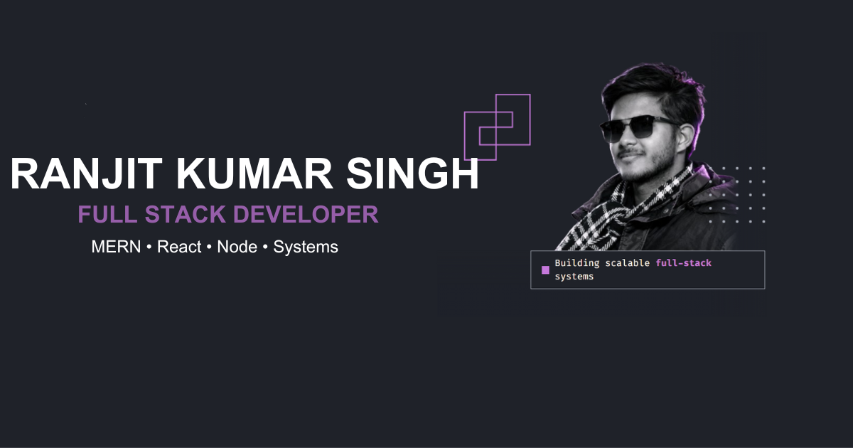 Ranjit Kumar Singh | Full Stack Developer